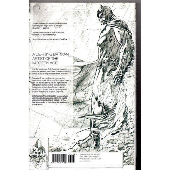 Batman Unwrapped Hardcover All Andy Kubert art in pencil form, B&W, ©2013 FIRST - Picture 2 of 2